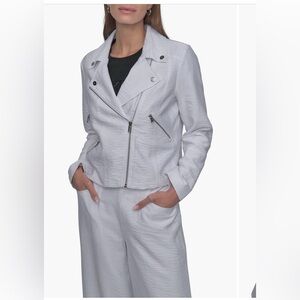 NWT DKNY IMPERFECT Crinkle Moto Jacket